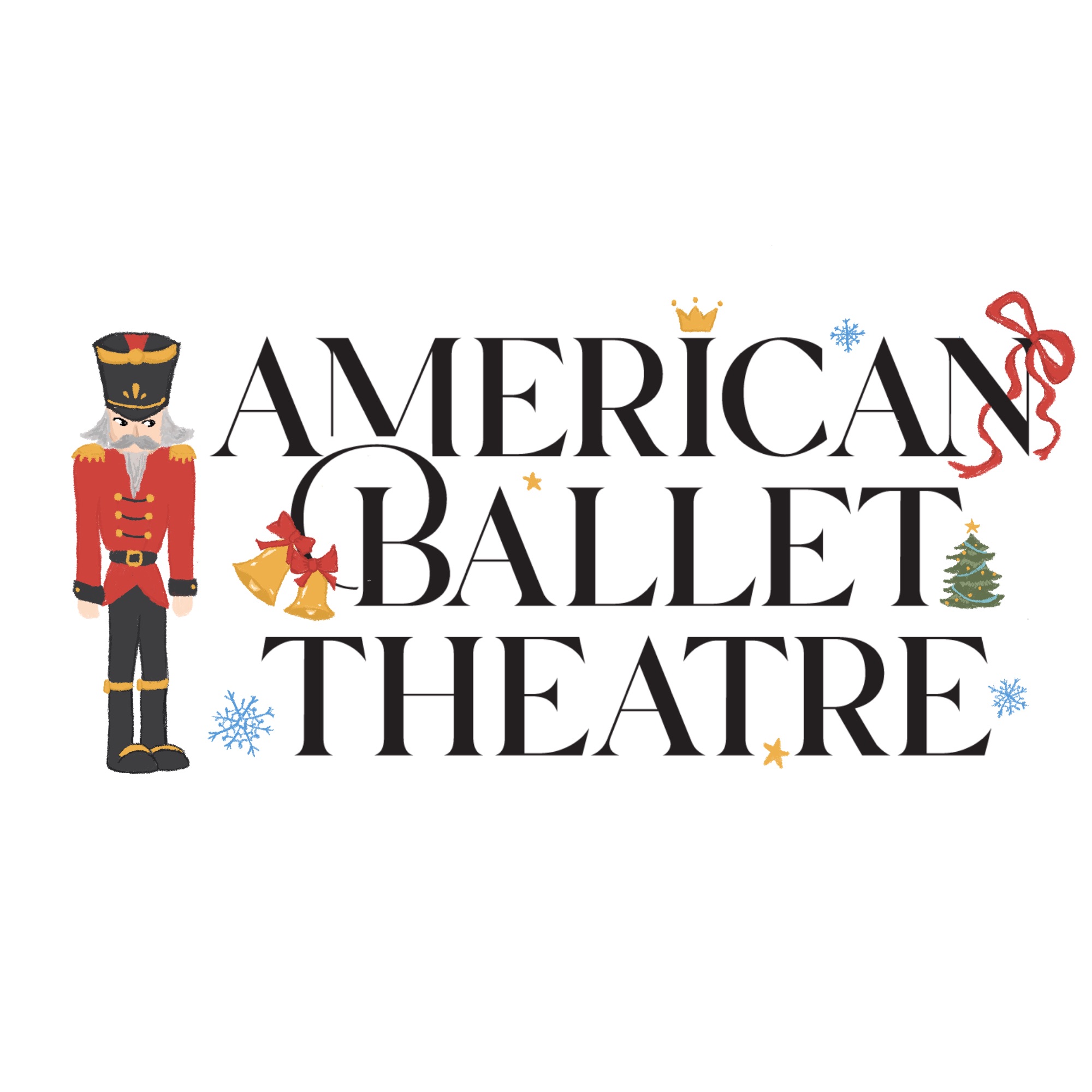 Final artwork of the Nutcracker soldier and holiday ornaments, flattened onto white and ready for merch