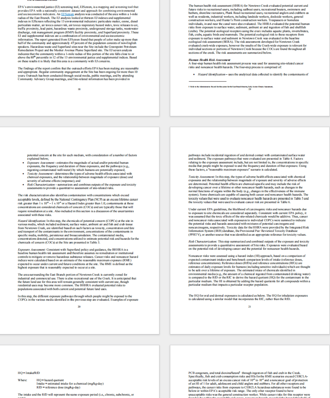 example EPA report pages